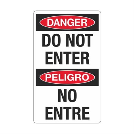 Danger Do Not Enter / Peligro No Entre 12" x 20" Sign